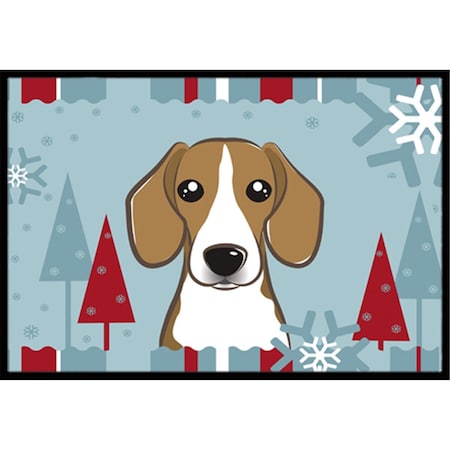 Carolines Treasures Winter Holiday Beagle Indoor and Outdoor Mat- 18 x 27 in. BB1735MAT